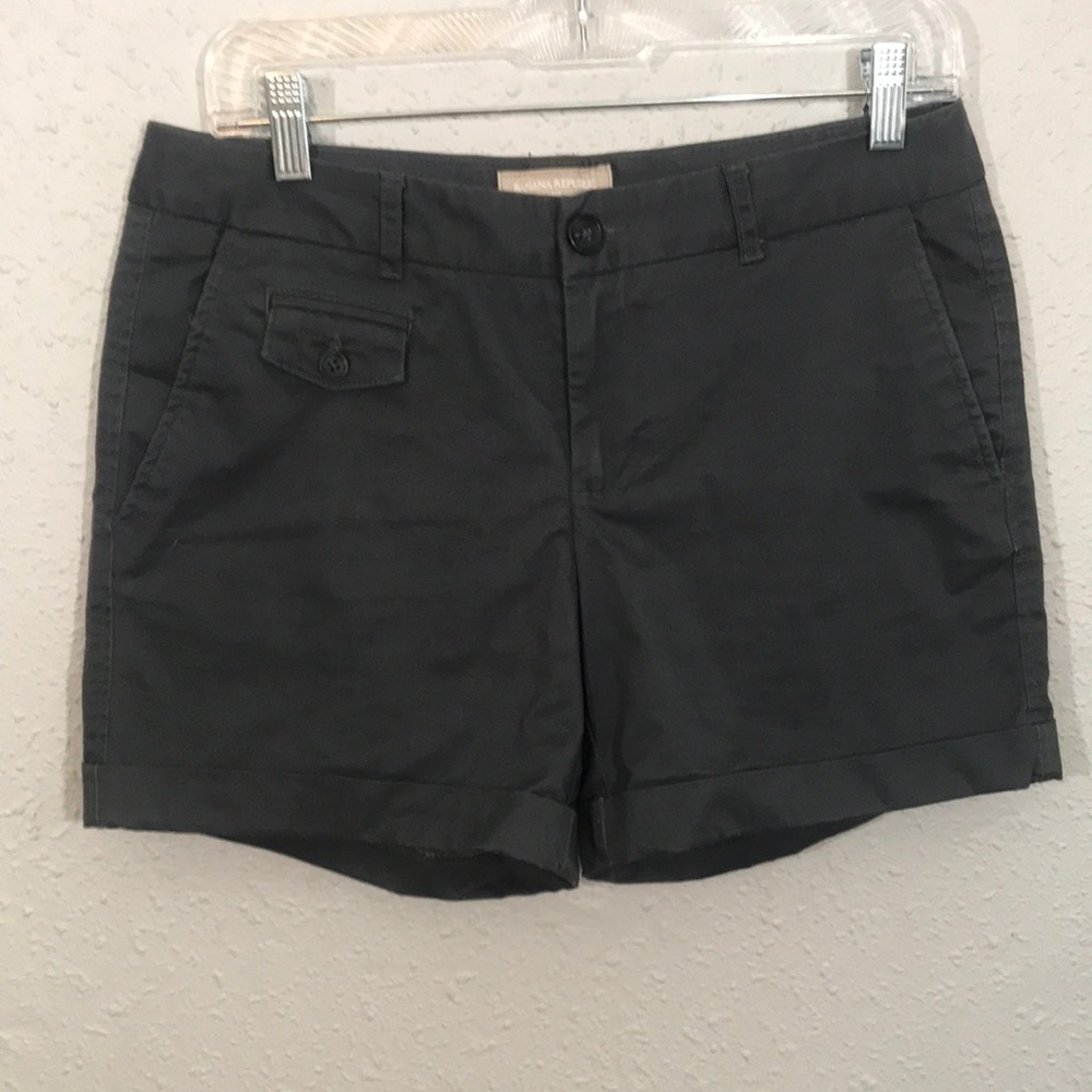 Banana Republic Dark Gray Roll Cuff Cotton Blend Stretch Shorts size 4